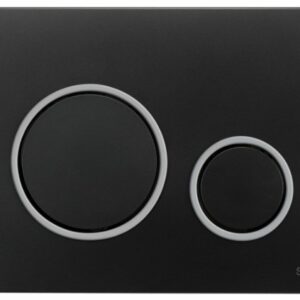 Placca duo nero con anello cromo lucido