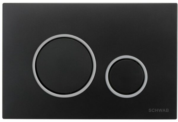 Placca duo nero con anello cromo lucido
