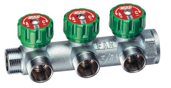 Far collettore 3 vie multifar  1'' rame