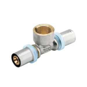 Rbm tee femmina centrale 40 x 1"1/4 x 40 a pressare per acqua
